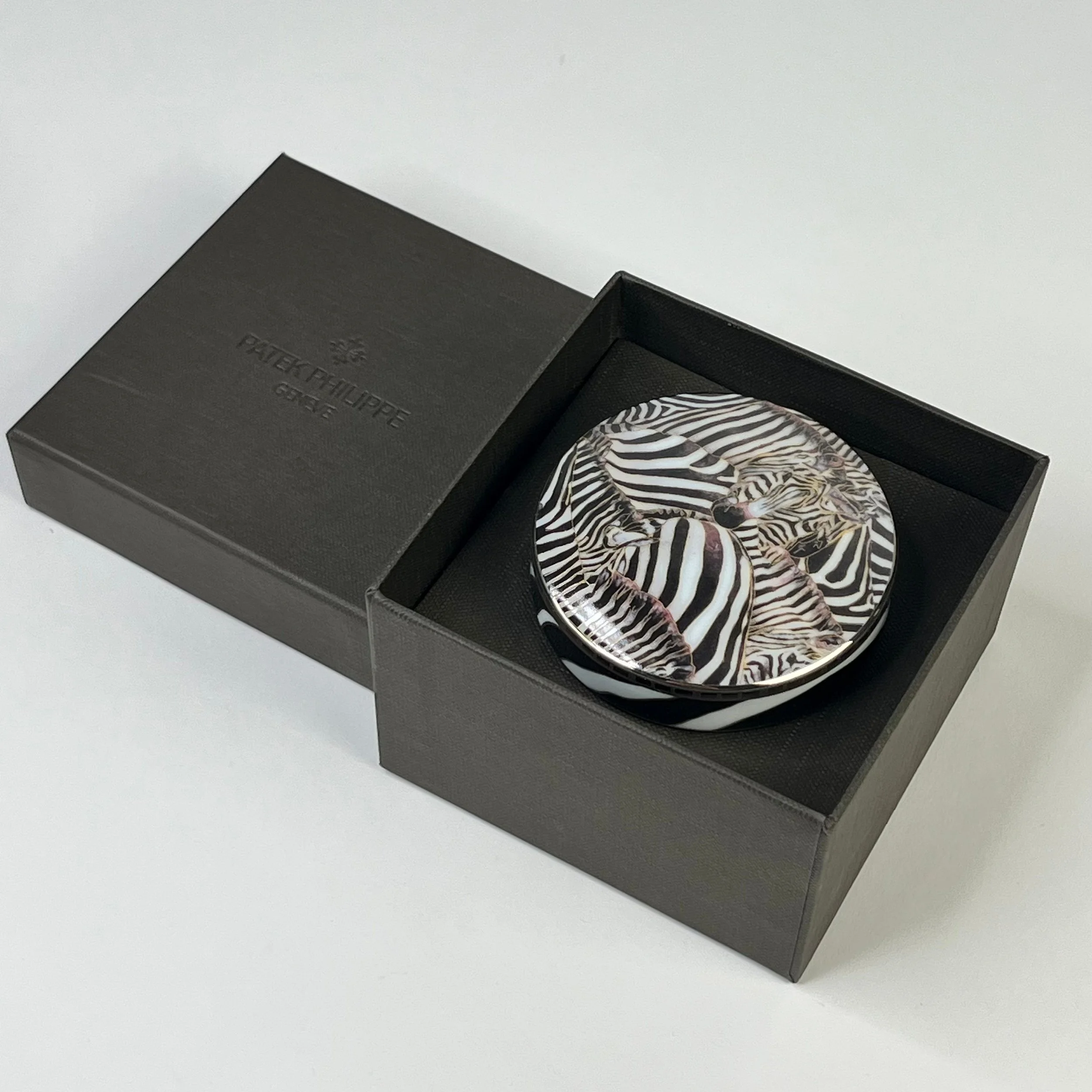 Patek Philippe Zebra Porcelain Decorative Keepsake Box with